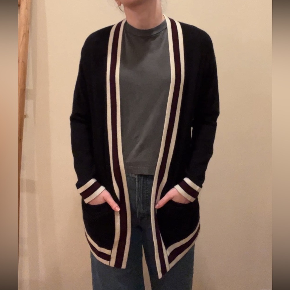 NWT Bloomingdale's Cashmere Multi Stripe Cardigan with Pockets